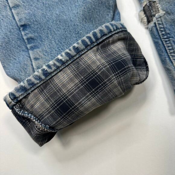 Vintage Carhartt Destroyed Distressed Flannel Lined Workwear Jeans 34 x 36 - Picture 8 of 12